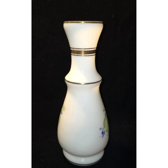 1950s DeLuxe Inc Bristol Glass hand painted Roses Vase - Picture 8 of 8